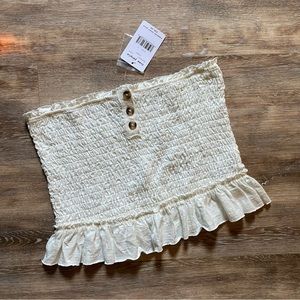 Free People Babe Ivory Smocked Tube Top